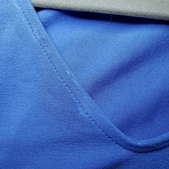 J. Jill Wearever Collection Blue Paisley A-Line Dress Flutter Sleeves Sz L - Picture 10 of 10